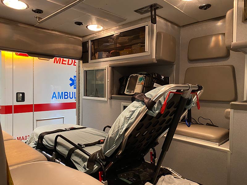 inside ambulance